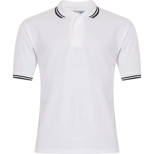 Ysgol Friars Polo Shirt - White & Black Years 12 & 13 (6th Form)