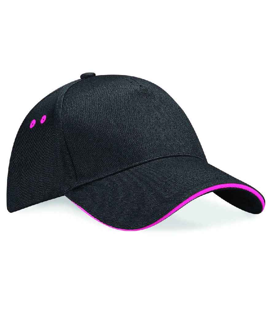 Cap panel Beechfield Ultimate 5 gyda Sandwich Peak