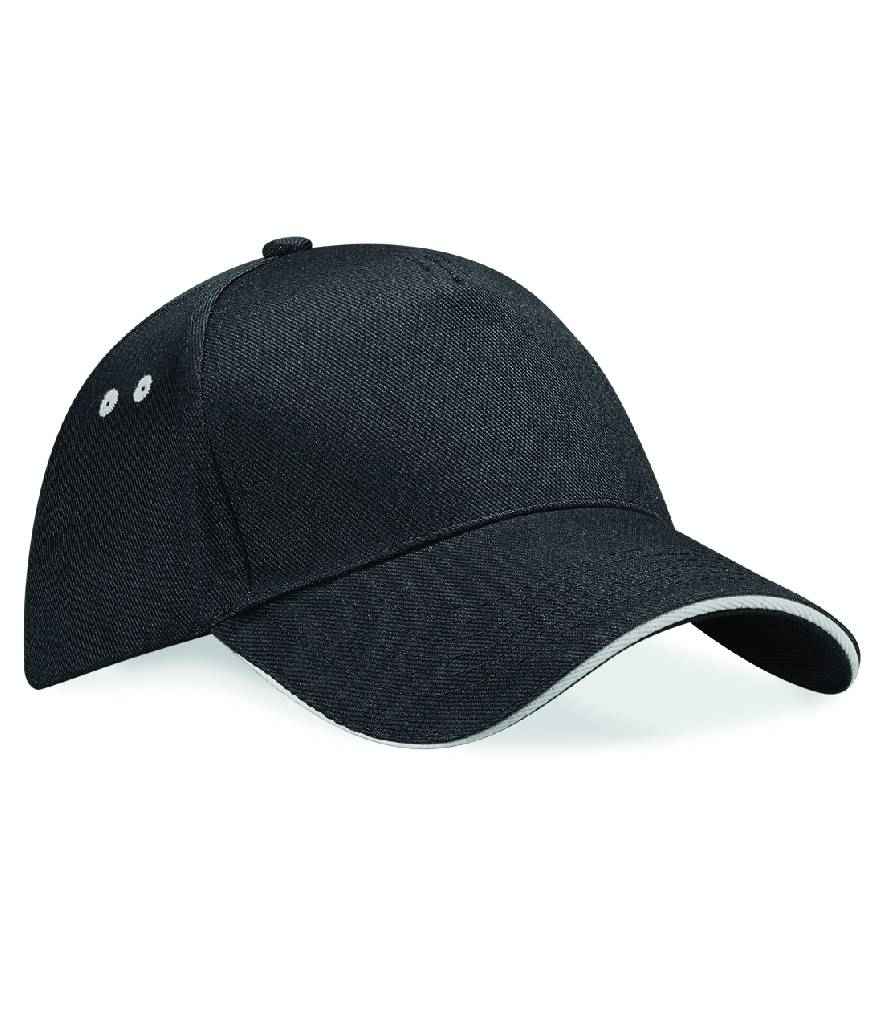 Cap panel Beechfield Ultimate 5 gyda Sandwich Peak