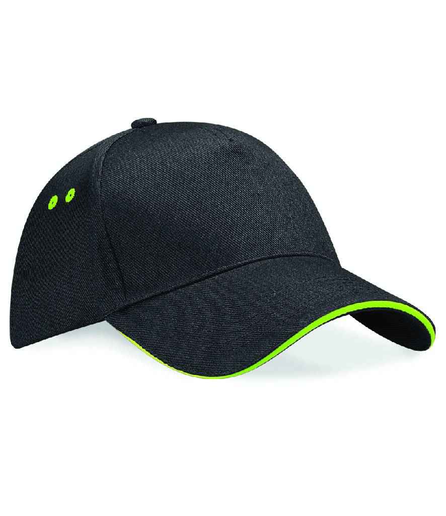 Cap panel Beechfield Ultimate 5 gyda Sandwich Peak