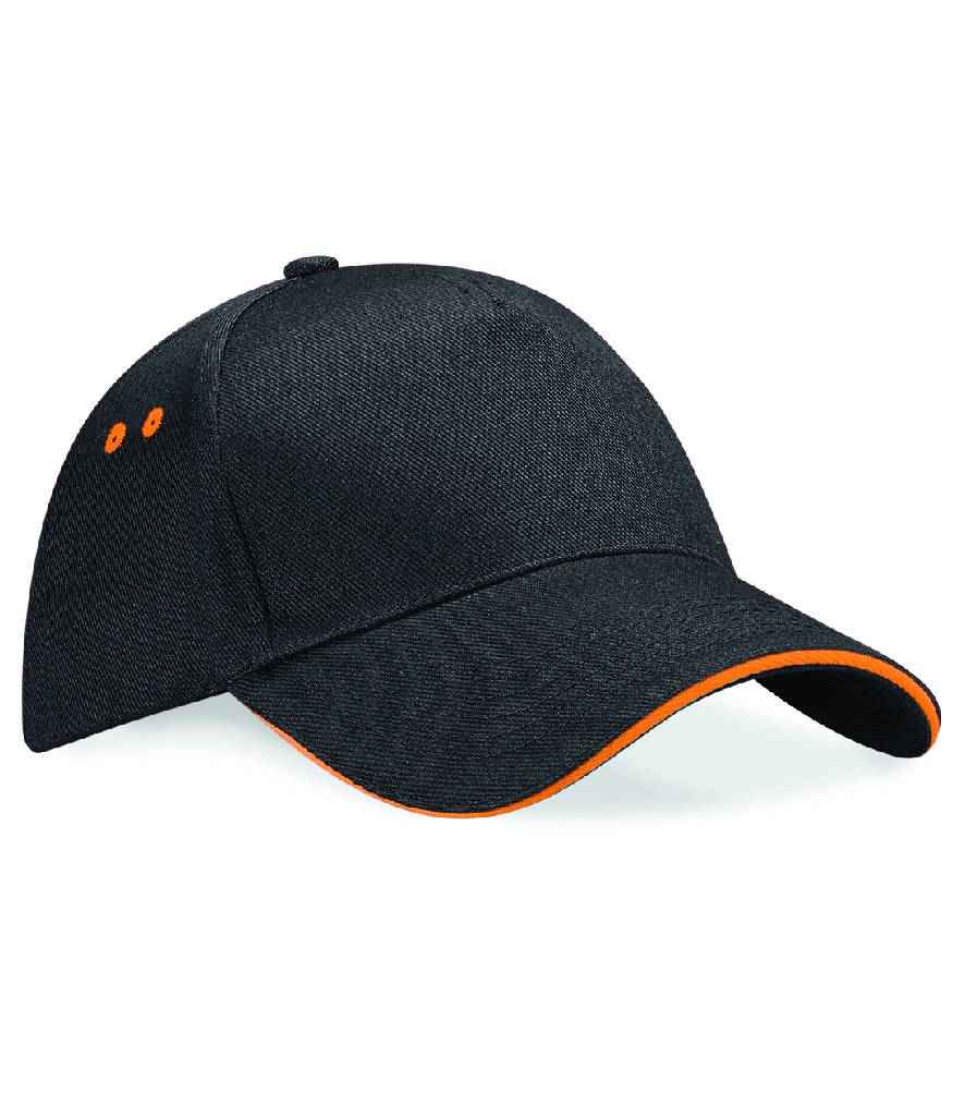 Cap panel Beechfield Ultimate 5 gyda Sandwich Peak