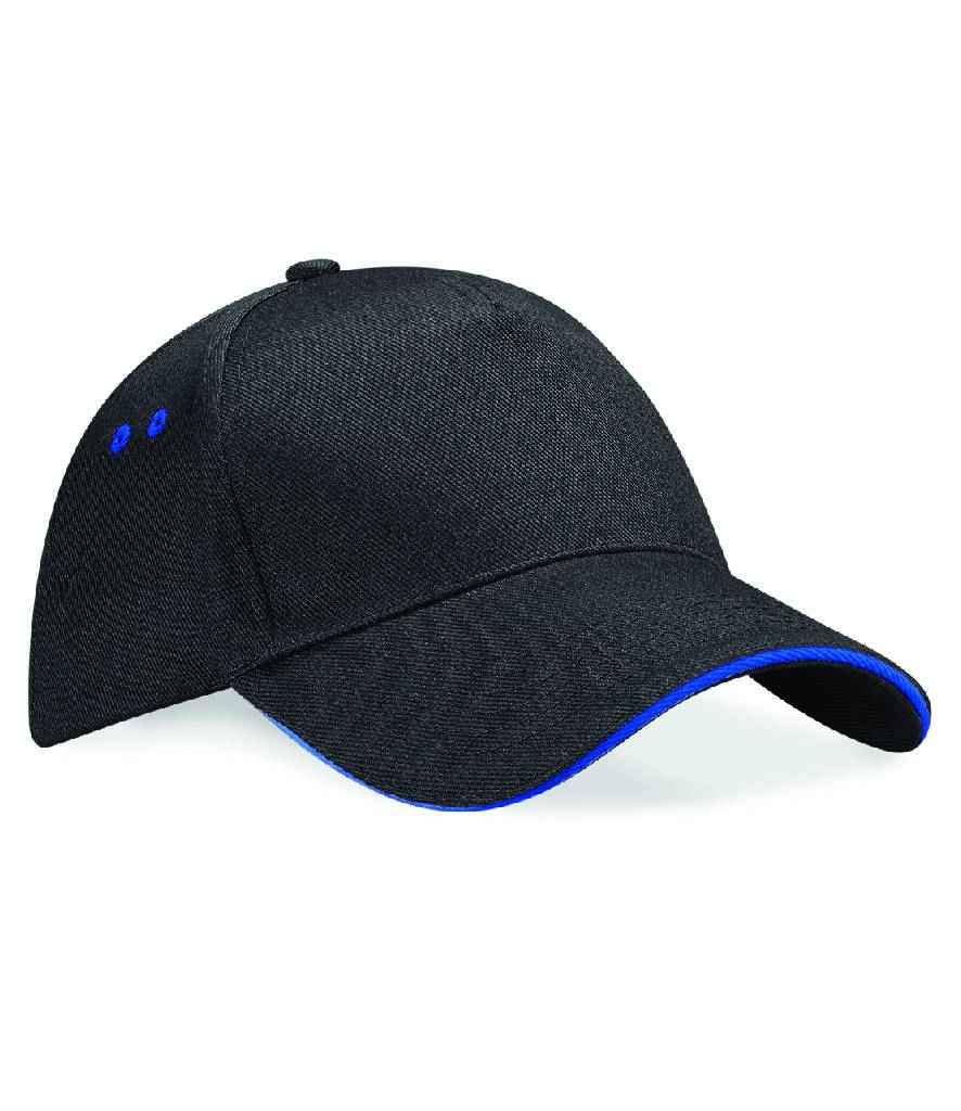 Cap panel Beechfield Ultimate 5 gyda Sandwich Peak