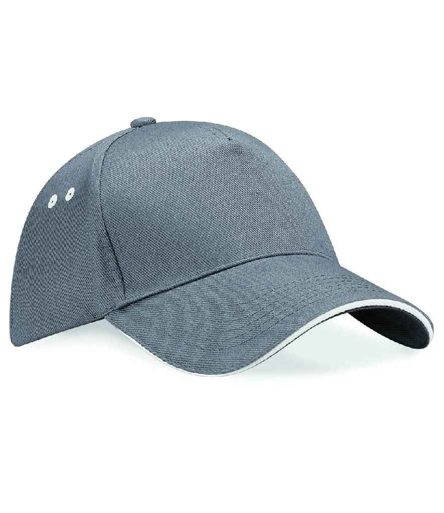 Cap panel Beechfield Ultimate 5 gyda Sandwich Peak