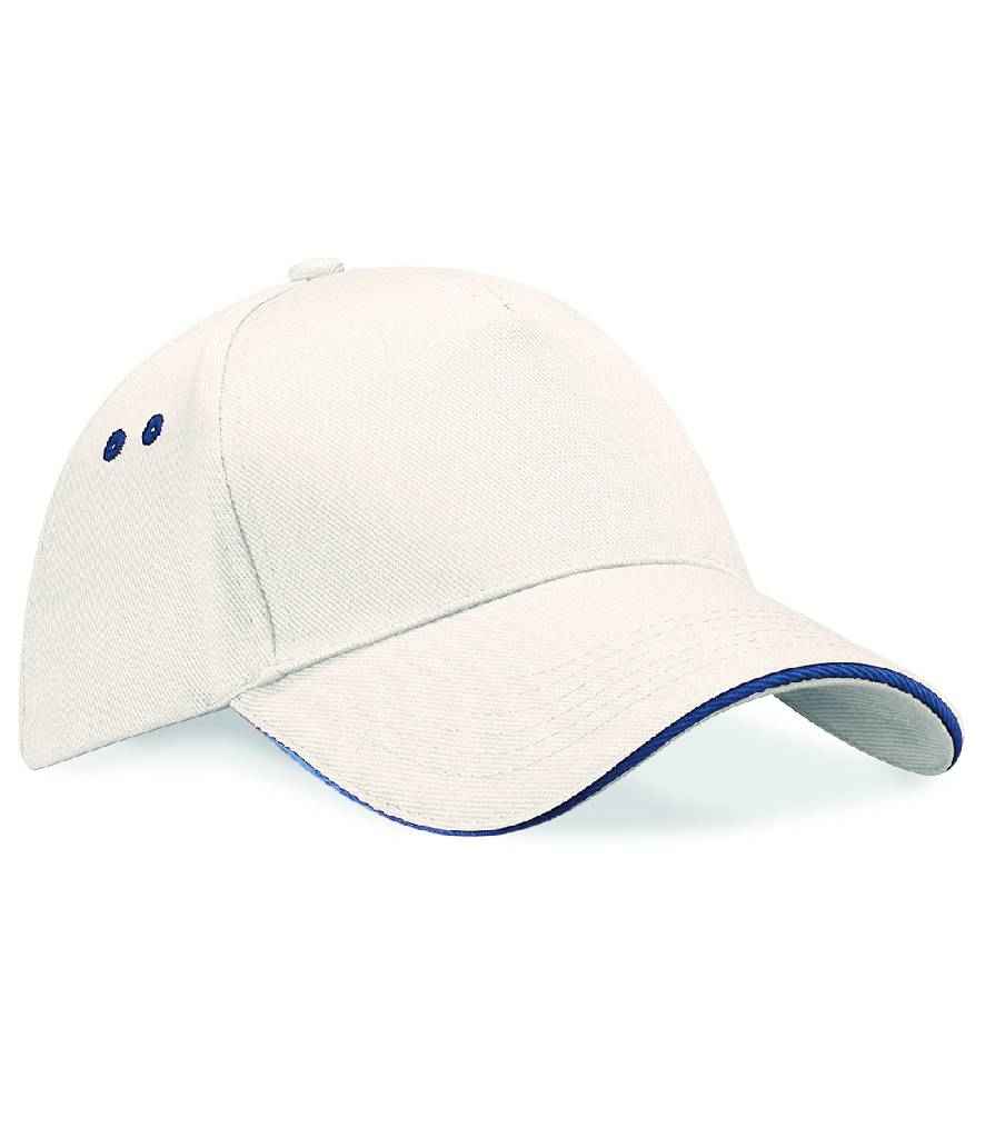 Cap panel Beechfield Ultimate 5 gyda Sandwich Peak