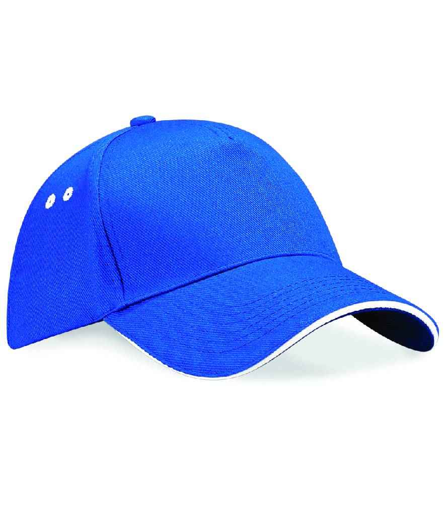 Cap panel Beechfield Ultimate 5 gyda Sandwich Peak