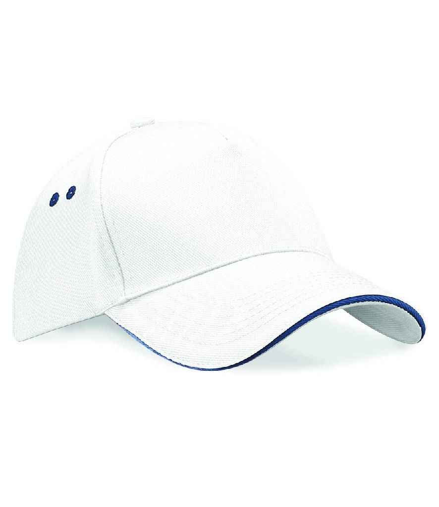 Cap panel Beechfield Ultimate 5 gyda Sandwich Peak