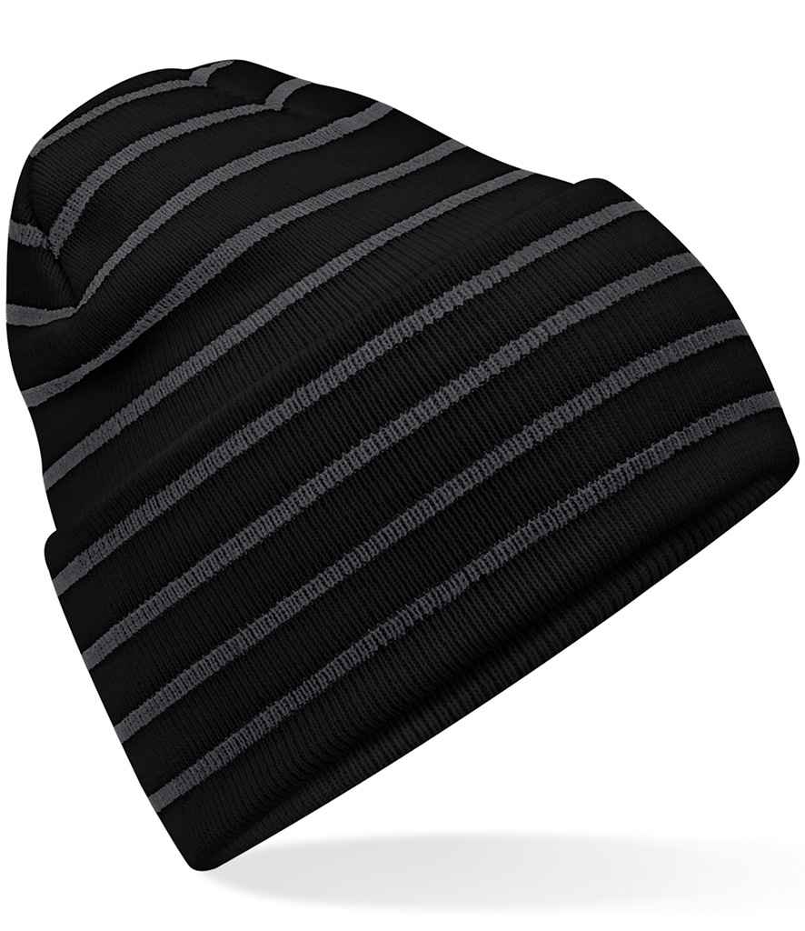 Beanie Striped Ddwfn Gwreiddiol Beechfield
