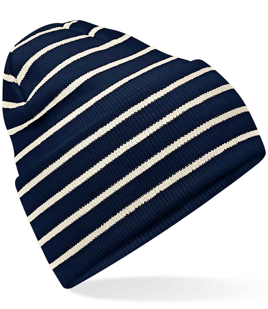 Beanie Striped Ddwfn Gwreiddiol Beechfield