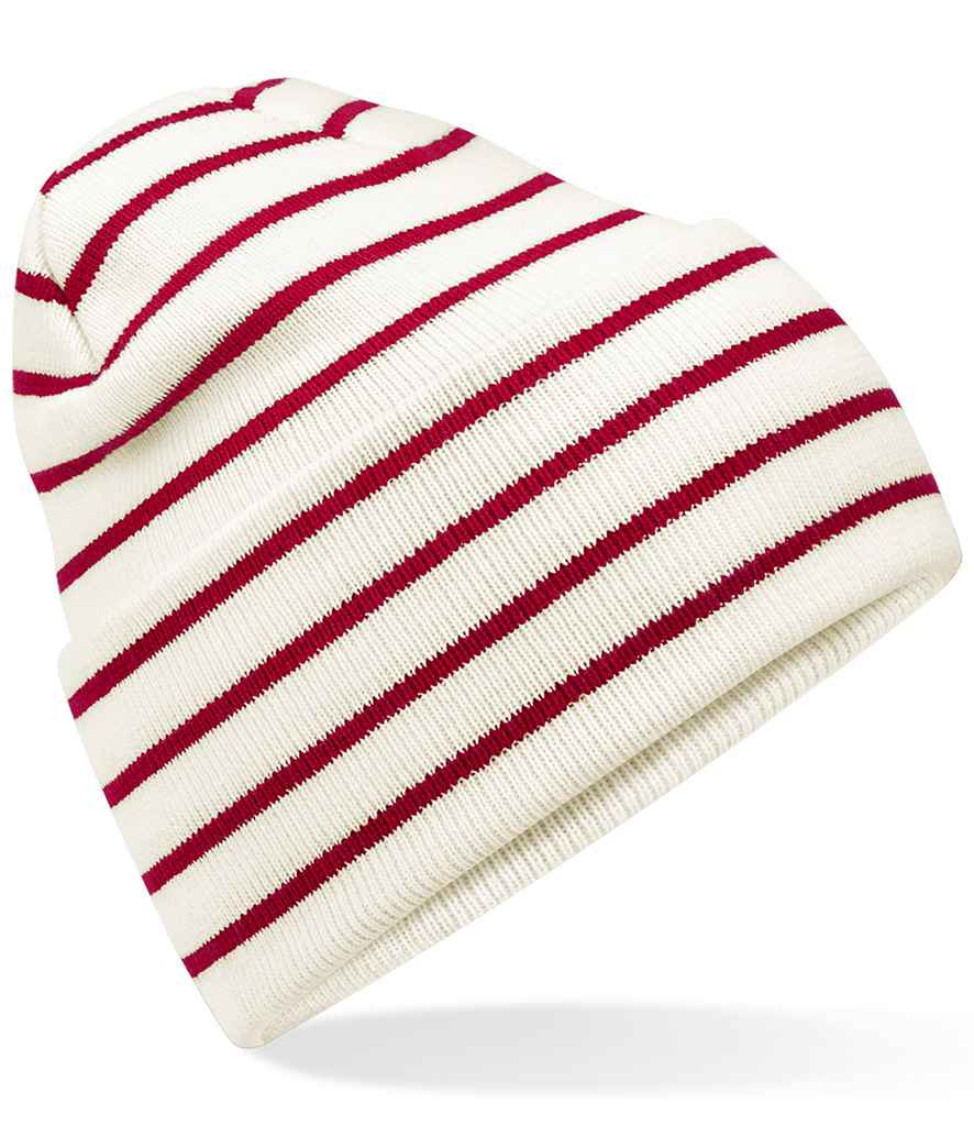 Beanie Striped Ddwfn Gwreiddiol Beechfield
