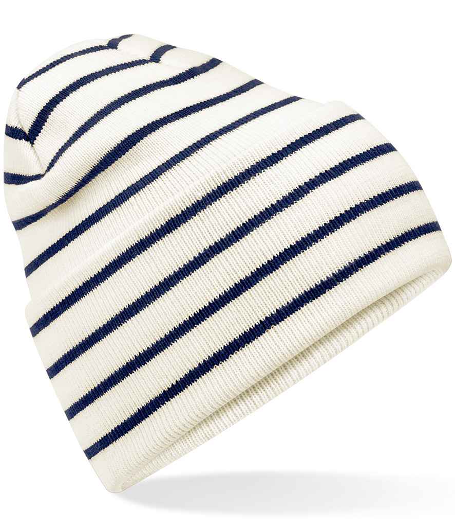 Beanie Striped Ddwfn Gwreiddiol Beechfield