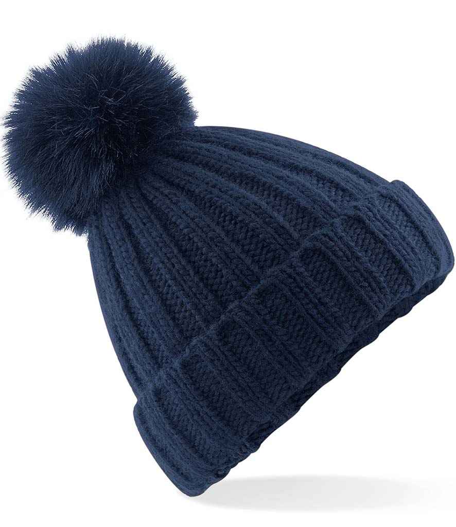 Beechfield Verbier Ffwr Pop Pom Beanie