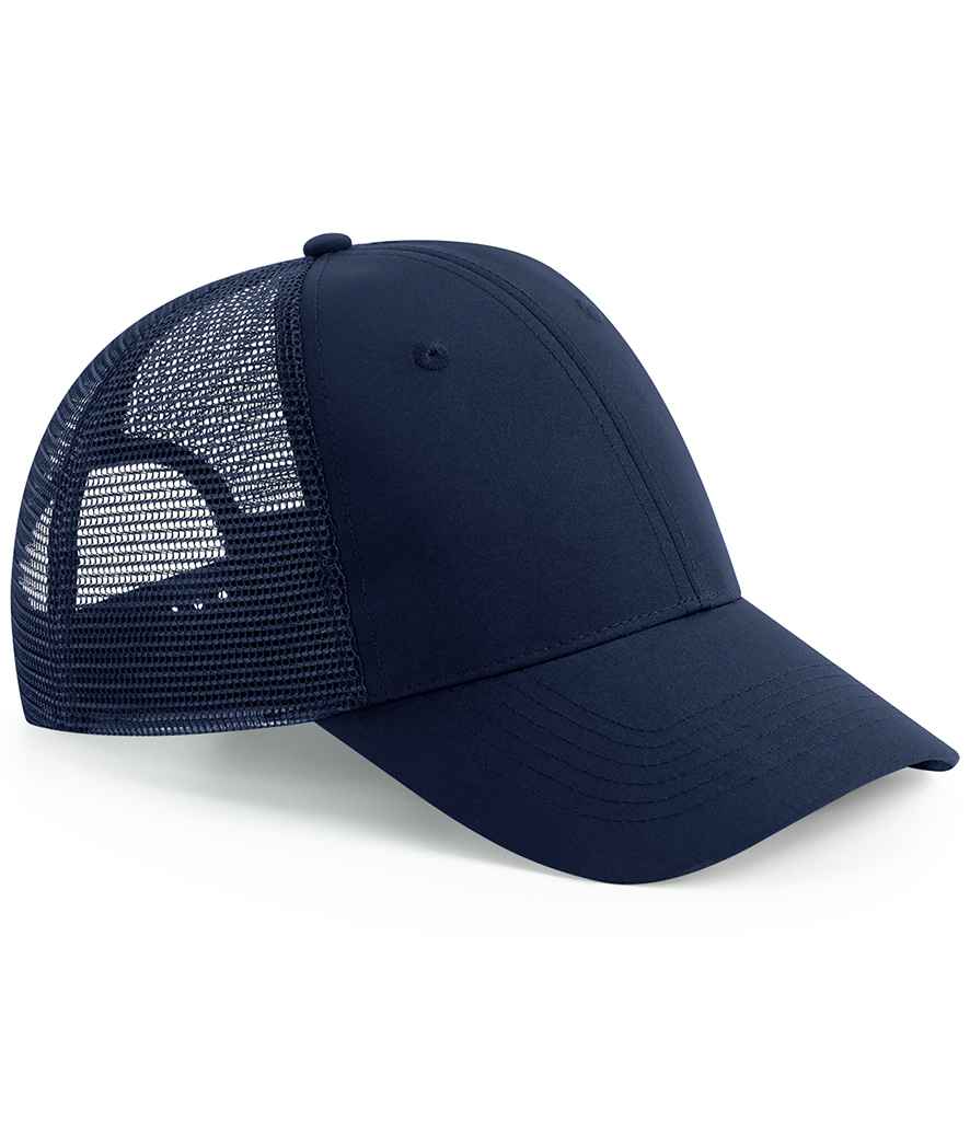Beechfield wedi'i ailgylchu 6 panel Snapback Trucker Cap