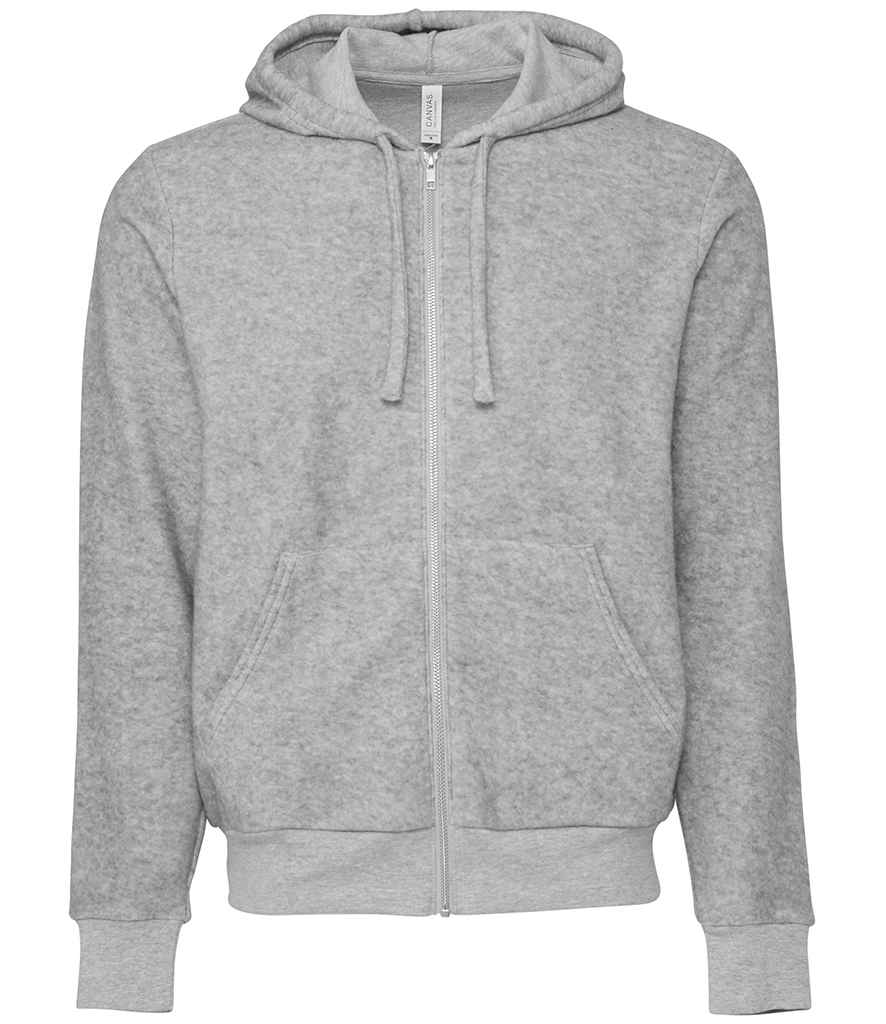Hoodie Zip Llawn Swêd Canvas Unisex
