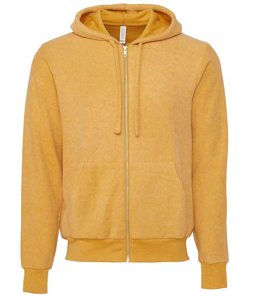 Hoodie Zip Llawn Swêd Canvas Unisex
