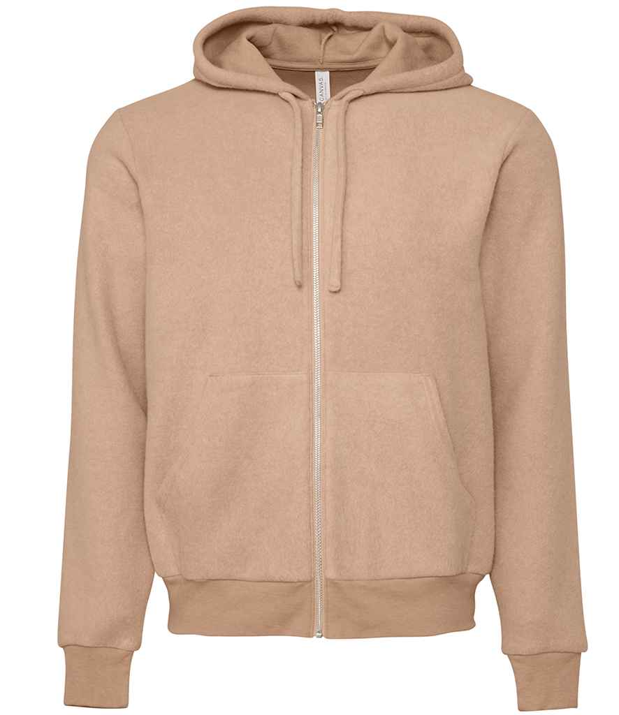 Hoodie Zip Llawn Swêd Canvas Unisex