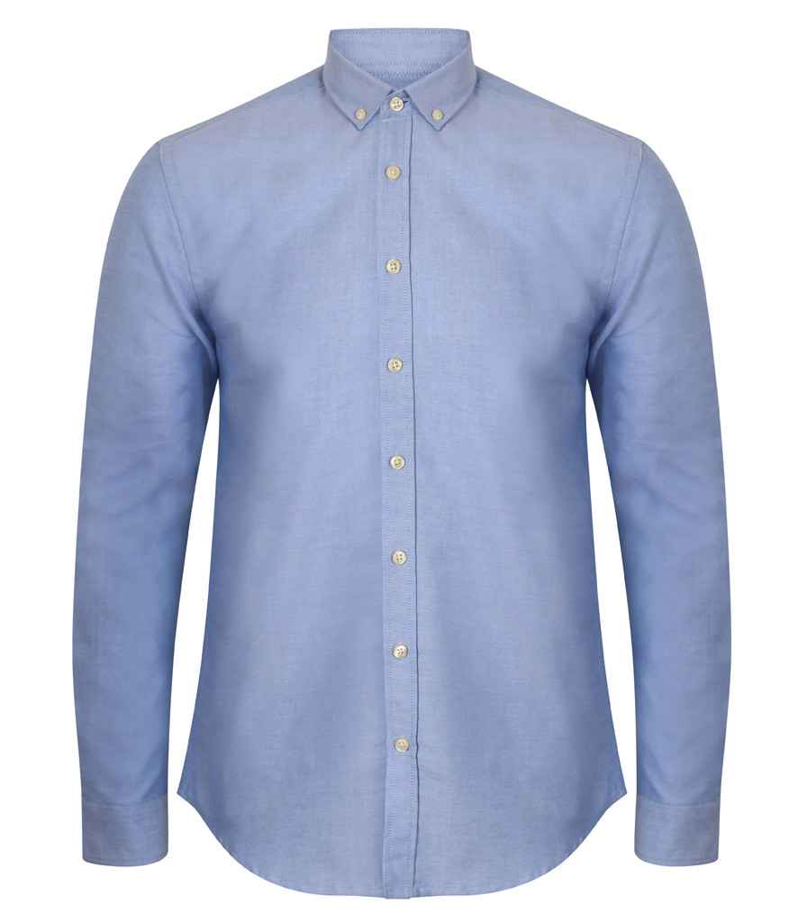 Crys Rhydychen Llewys Hir Fodern Henbury Slim Fit