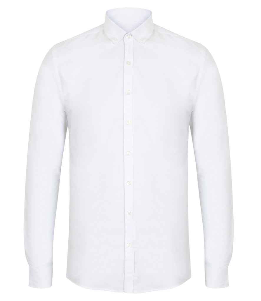 Crys Rhydychen Llewys Hir Fodern Henbury Slim Fit