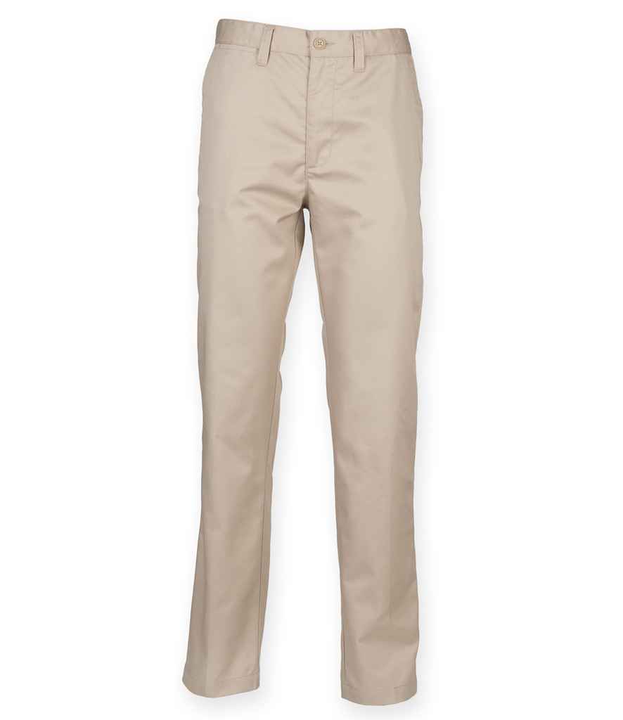 Henbury 65/35 Trowsus Chino Ffrynt Fflat
