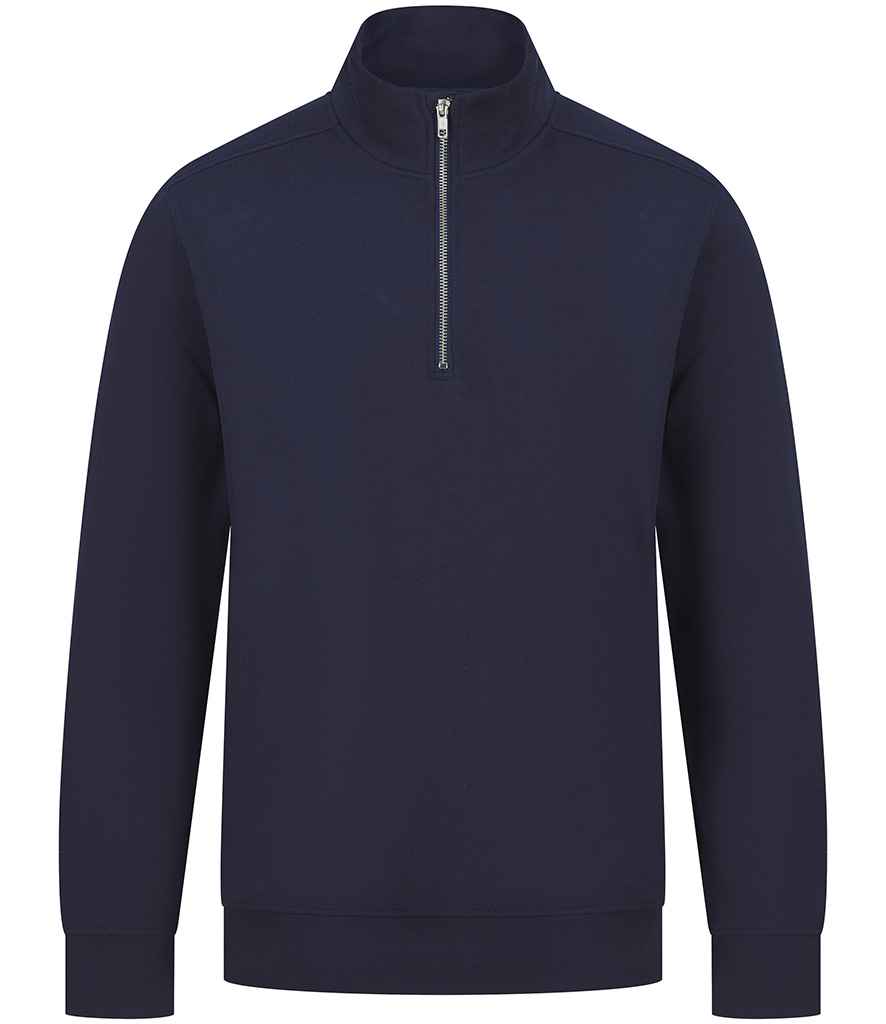 Henbury Crys Chwys Cynaliadwy Unisex 1/4 Zip