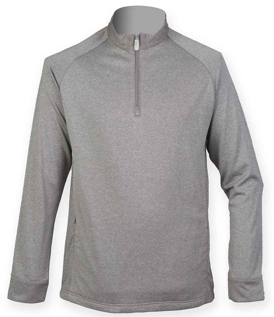 Henbury Zip Gwddf Wicking Top