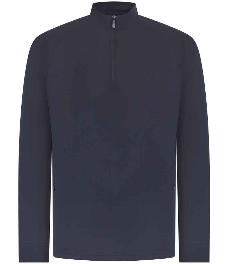 Henbury Zip Gwddf Wicking Top