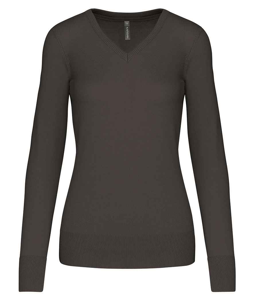 Kariban Ladies Cotton Acrylig V Neck siwmper