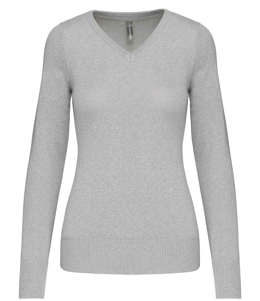 Kariban Ladies Cotton Acrylig V Neck siwmper