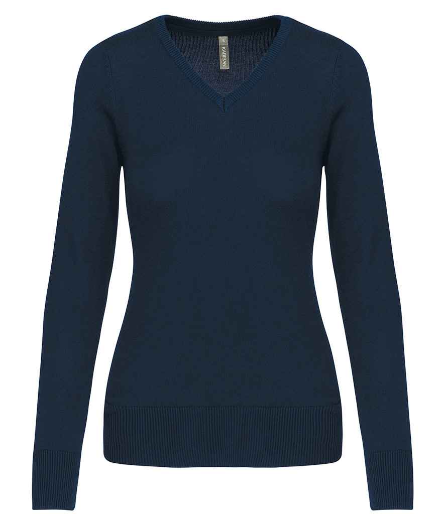Kariban Ladies Cotton Acrylig V Neck siwmper