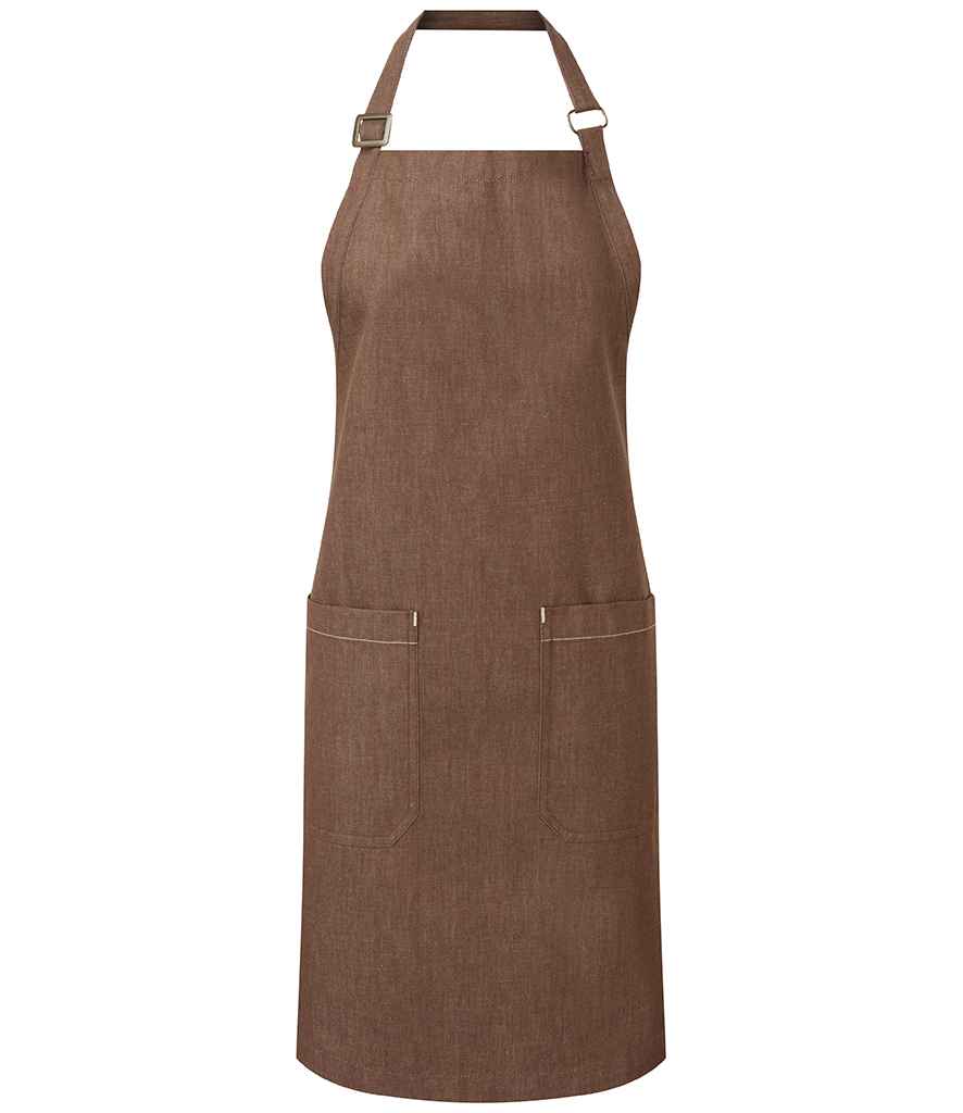 Ffedog Denim Bib Cotwm Organig Masnach Deg