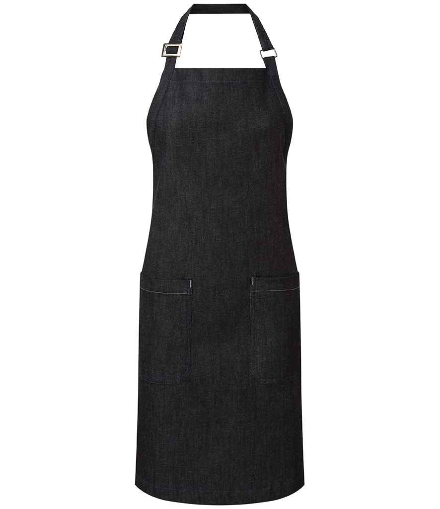Ffedog Denim Bib Cotwm Organig Masnach Deg