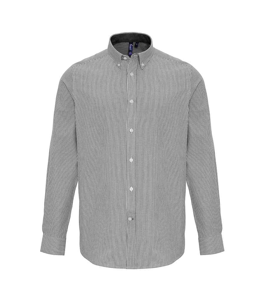 Crys Rhydychen Striped Llewys Hir Premier