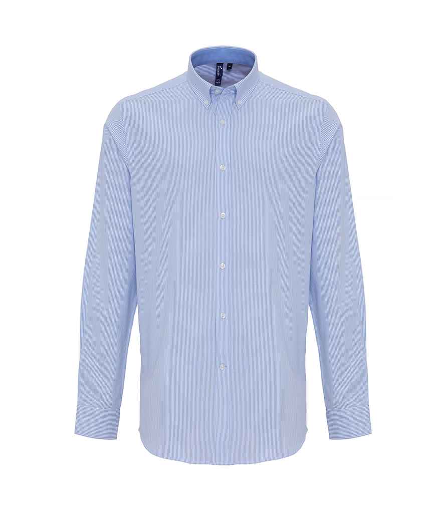Crys Rhydychen Striped Llewys Hir Premier