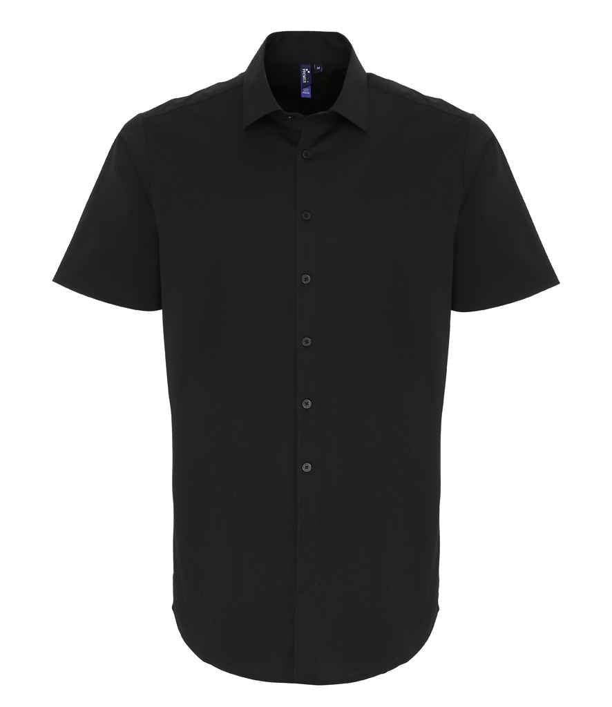 Prif Llewys Byr Stretch Fit Poplin Crys