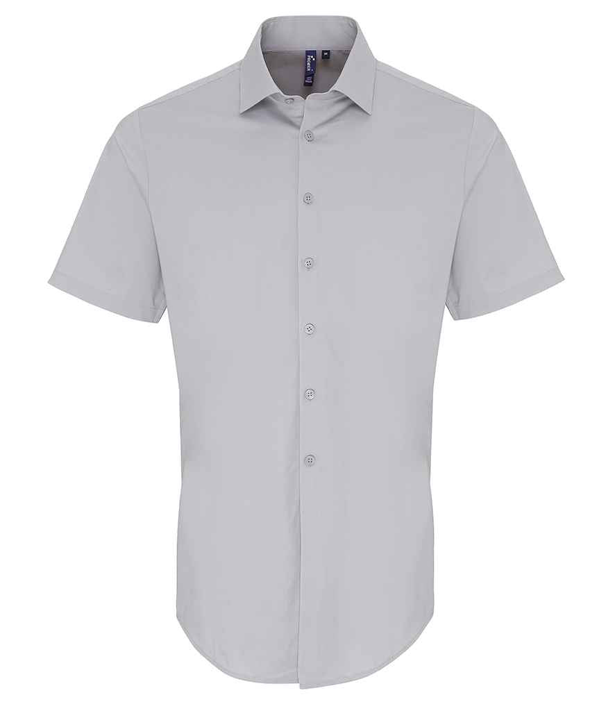 Prif Llewys Byr Stretch Fit Poplin Crys