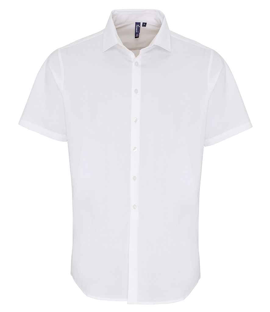 Prif Llewys Byr Stretch Fit Poplin Crys