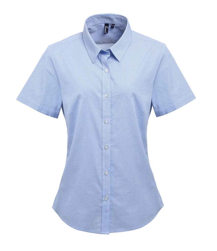 Crys Llewys Byr Merched Gingham Premier