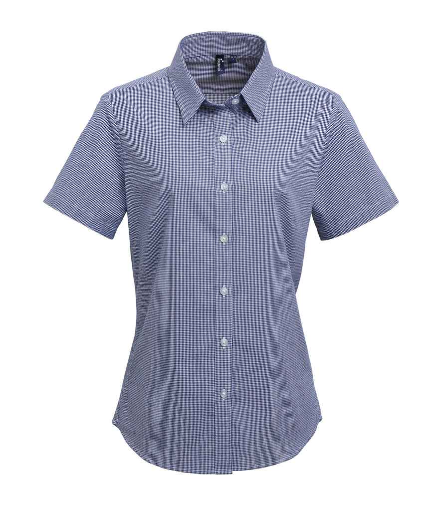 Crys Llewys Byr Merched Gingham Premier