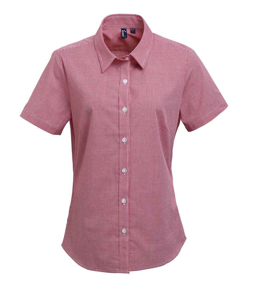 Crys Llewys Byr Merched Gingham Premier