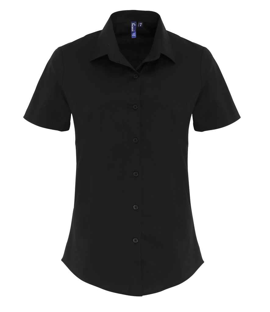 Estyniad Llewys Byr Merched Premier Fit Crys Poplin