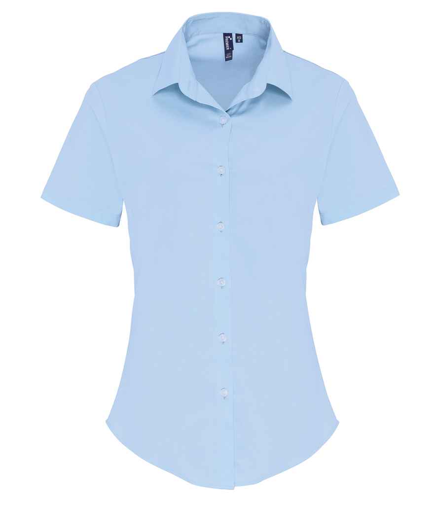Estyniad Llewys Byr Merched Premier Fit Crys Poplin