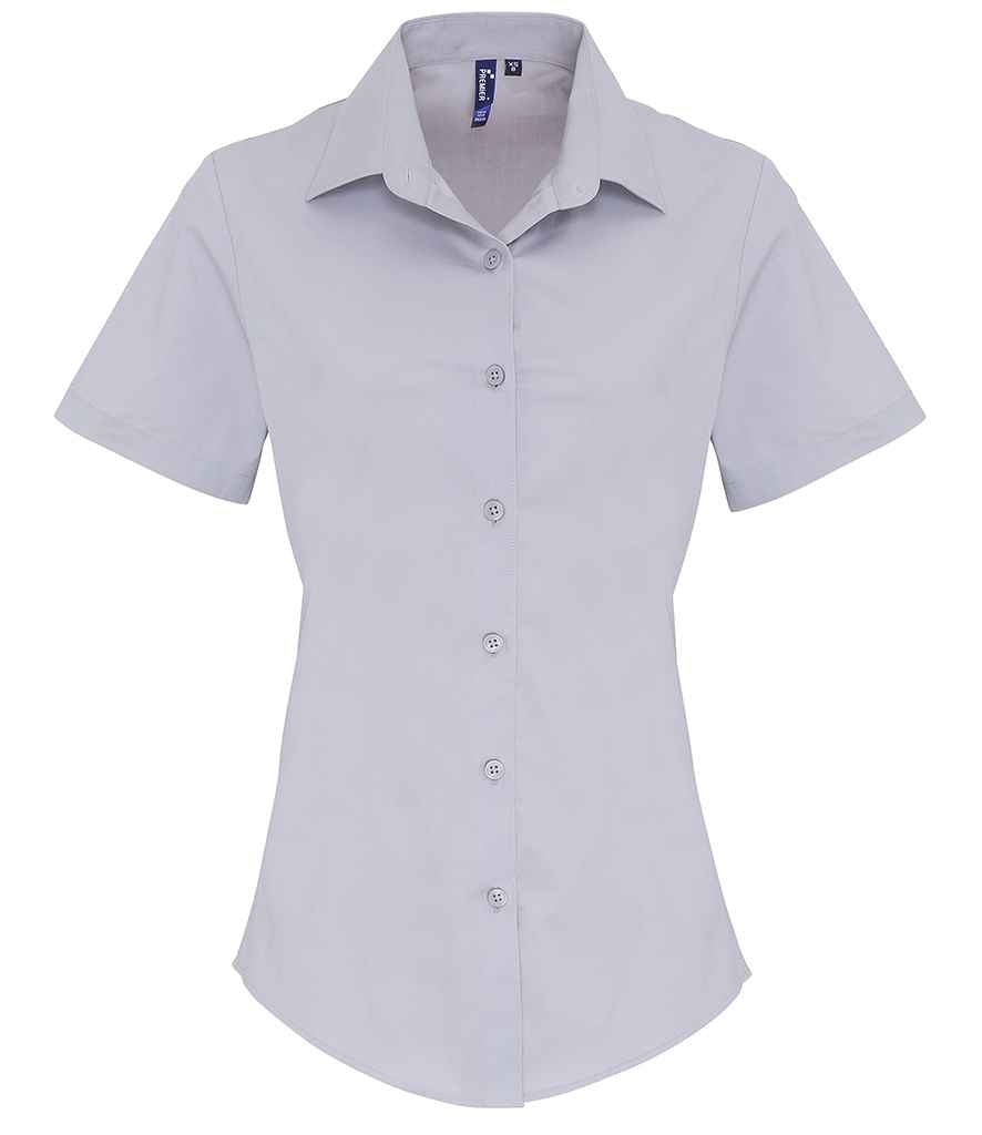Estyniad Llewys Byr Merched Premier Fit Crys Poplin