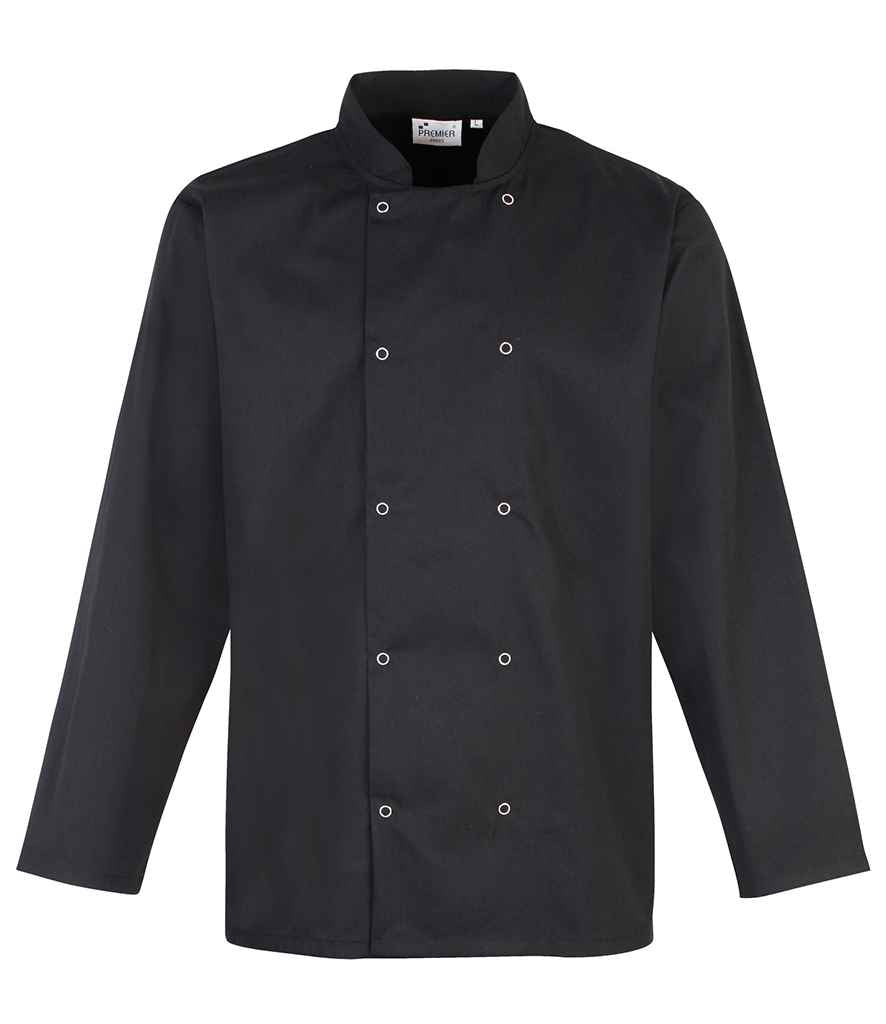 Bridfa Llewys Hir Premier Unisex Siaced y Cogydd Blaen