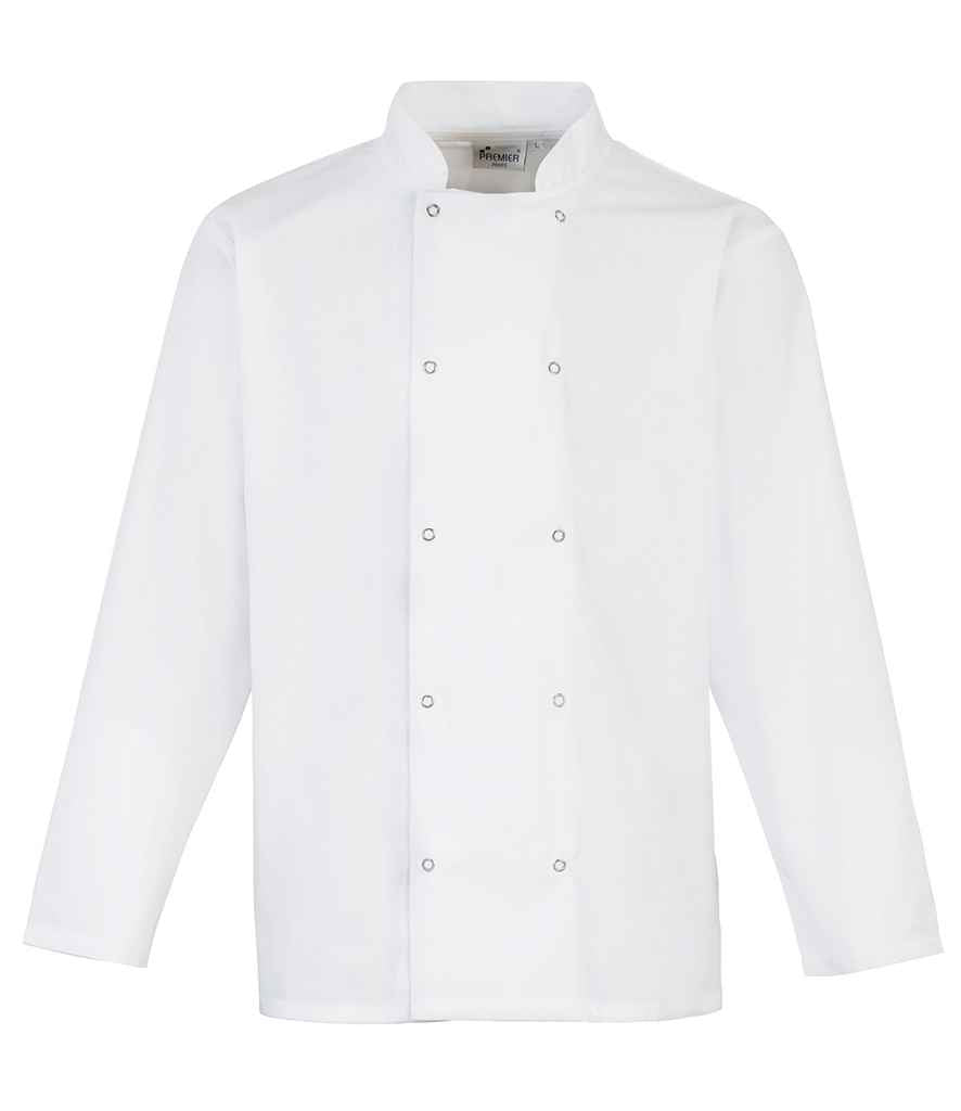 Bridfa Llewys Hir Premier Unisex Siaced y Cogydd Blaen