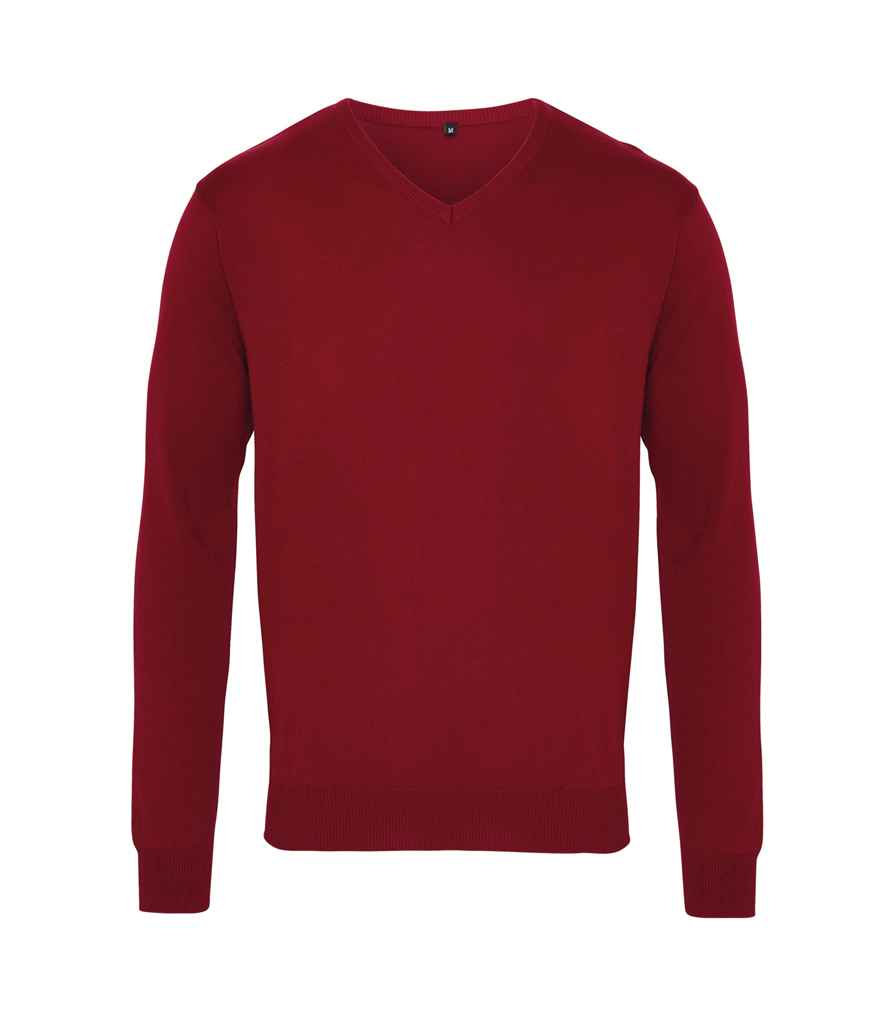 Premier Gwau Cotwm Acrylig V Neck siwmper