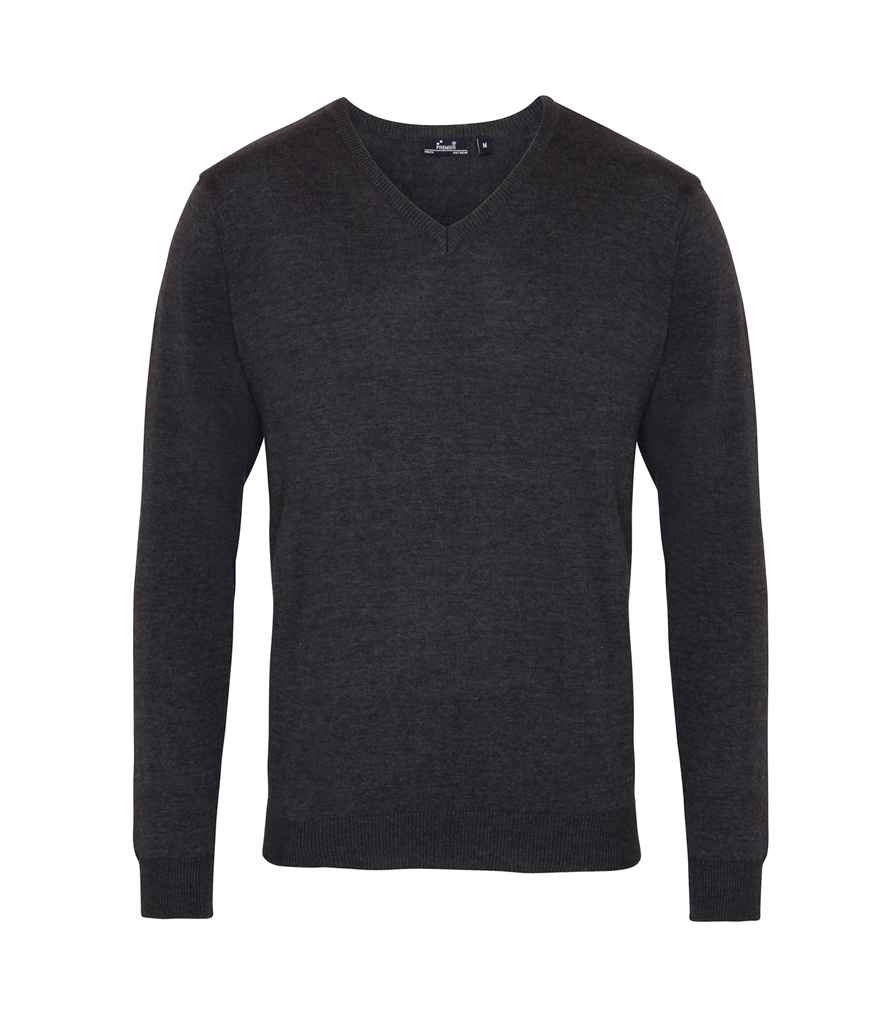 Premier Gwau Cotwm Acrylig V Neck siwmper