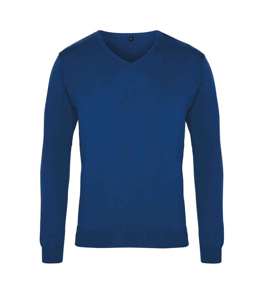 Premier Gwau Cotwm Acrylig V Neck siwmper