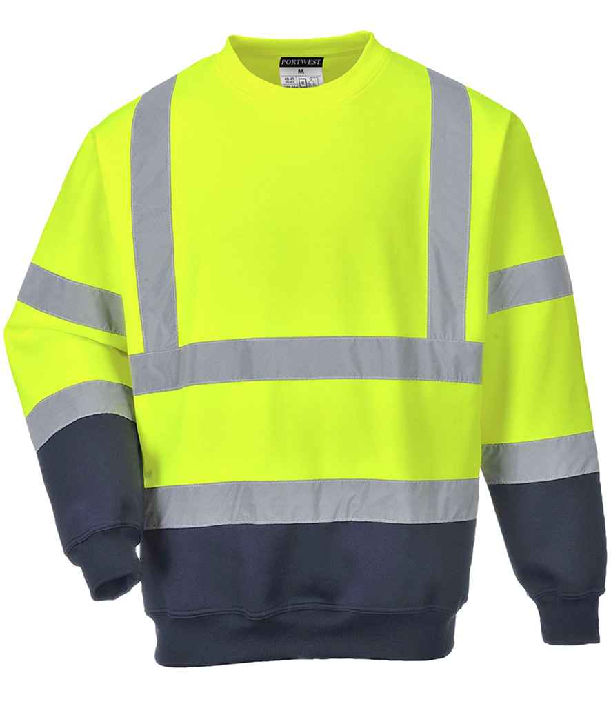 Crys Chwys Dau Dôn Hi-Vis Portwest