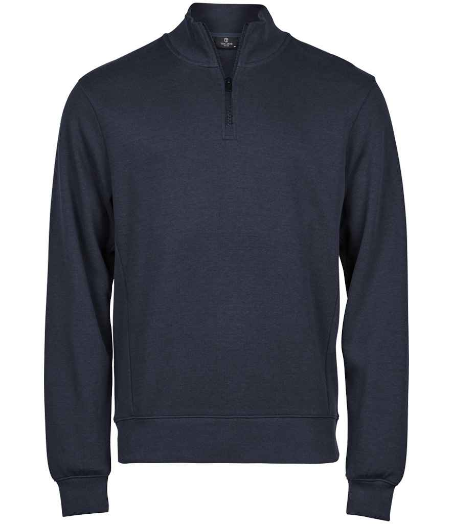 Tee Jays Ribbed Interlock Half Zip Sweatshirt