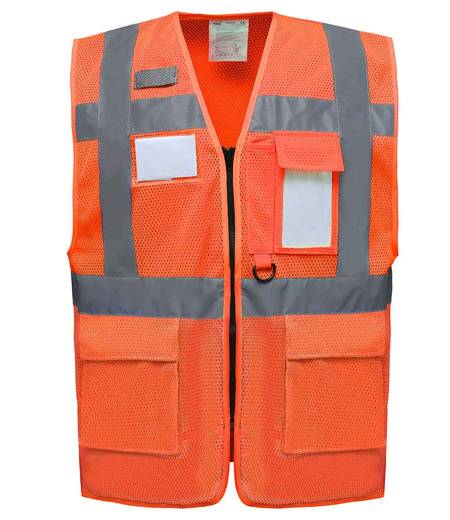 Yoko Hi-Vis Top Cool rhwyll Agored Gweithredol Waistcoat
