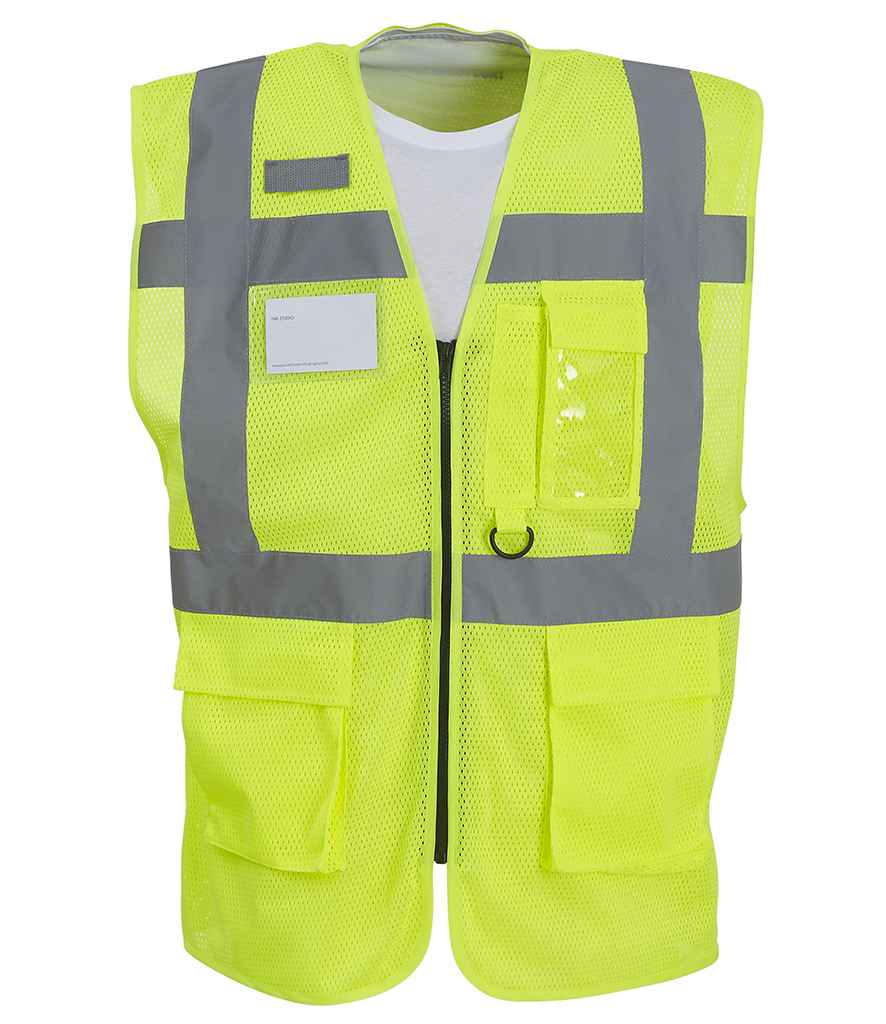 Yoko Hi-Vis Top Cool rhwyll Agored Gweithredol Waistcoat